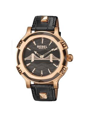 NWT Rebel Brooklyn Bridge Black Dial Men's Watch